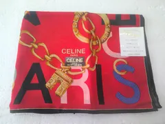★未使用 CELINE セリーヌ 大判 ハンカチ スカーフ 綿100％ 58×58cm★
