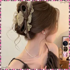 送料無料 リボンヘアクリップ大きめ バンスクリップ おしゃれ髪飾り 韓国風 まとめ髪 夜会巻き髪飾り きれいめヘアアクセサリー メッシュフリル 大人可愛いヘアアレンジグッズ 上品髪留め 高級感 フェミニンクリップ 結婚式発表会女子会