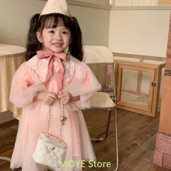 ワンピース チュニック 女の子 花柄レース チュールスカート クルーネック 長袖 子供ドレス 子ども キッズ 保育園 子供服 ナチュラル ガール きれい目 シンプル かわいい 春 秋 フォーマル 入園式 入学式 卒園式 発表会 プレゼント