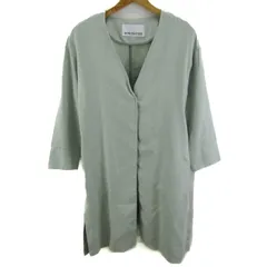 ナチュラルビューティーベーシック ノーカラーコート ガウン ジャケット アウター レディース Sサイズ 黄緑 NATURAL BEAUTY BASIC 【中古】