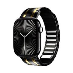 アップルウォッチバンド（Apple Watchバンド）デュアルラインマグネットバンド【ブラックゴールド】42mm/44mm/45mm/46mm/49mm対応 [BELTIES]