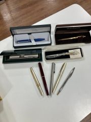 【EL6】モンブラン プラチナ シェーファー クロス等 万年筆 ボールペン 筆記具 セット　18K　ペン先金　MK10546