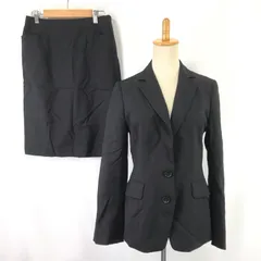 person's suits style【パーソンズ】スカートスーツ【レディースXL/11-13号/黒/black】総裏地/秋冬セットアップ/Jacket/skirt◆BJ059-c