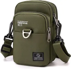 FUPUTWO スマホポーチ 防水 メンズ ベルトケース ガジェットポーチ ショルダー 軽量(カーキ)