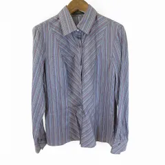 #a レリアン Leilian シャツ ブラウス 11 グレー系 マルチ ストライプ 長袖 日本製 962940 k01