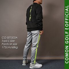 新品【COMONGOLF/コモンゴルフ】ポンチ素材プルオーバージャケットゴルフセットアップ(CG-SET503A)ゴルフウェア メンズ 長袖 トレーナー ゴルフパンツ ズボン ネオン スウェット ストレッチ 春秋 M L XL XXL XXXL
