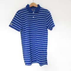 美品 RLX アールエルエックス ラルフローレン ボーダー柄 半袖 ポロシャツ カットソー XS ブルー メンズ 古着 中古 USED