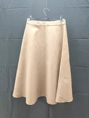 ◇ 自由区 シンプル 大人 綺麗め 膝丈 フレア スカート サイズ30 ベージュ レディース E  【1303020007158】