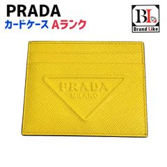 ●【極美品】PRADA プラダ サフィアーノレザー カードケース 黄色