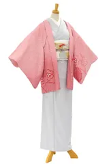 【創作絵羽織 正絹】総絞り染｜アンティーク着物｜羽織紐つき｜お仕立て上がり｜中古品｜青海花葉紋｜羽織丈72　裄63.6｜D21536972