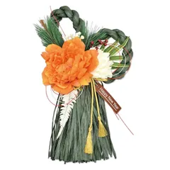 【新品】 ポピー名古屋 造花 アーティシャルフラワー 正月 正月飾り 約35cm 壁掛けフック 吊り下げ用ひも付き 玄関 新春 SN-10 グリーン 0のサムネイル