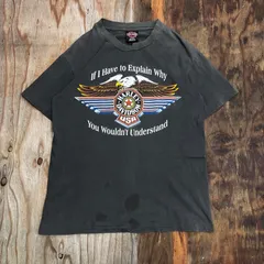 Harley-Davidson MOTOR CYCLES ハーレーダビッドソン モーターサイクル Tシャツ ブラック フェード バイカー イーグル USA製 シングルステッチ パンク グランジ メンズ サイズ M 90s VINTAGE 古着 MH1