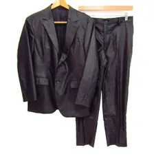 コムサメン スーツ セットアップ 上下セット メンズ Sサイズ ブラック COMME CA MEN 【中古】