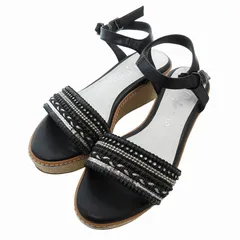 ダイアナ DIANA サンダル 厚底 ストラップ ビジュー スパンコール S ベージュ 黒 ブラック 白 ホワイト /FF