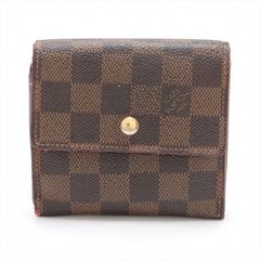 LOUIS VUITTON ルイ・ヴィトン ダミエ ポルトフォイユ・エリーズ コンパクトウォレット 二つ折り財布 N61654 ブラウン フランス製