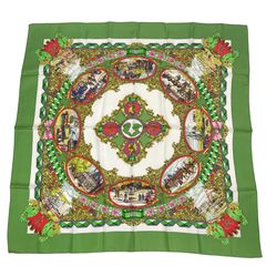 HERMES エルメス カレ90 ヴェニスの勝利 VENISE スカーフ エルメスカレ90 LE CARNAVAL DE VENICE/ヴェニスの謝肉祭 茶/黄