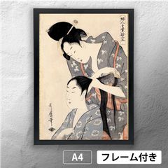 키타가와 가면 [부인수업 고지공_카미유이] 우키요에 포스터 A4 매트 그 36 [프레임 첨부(서비스품)]