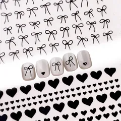 【在庫処分】3D立体感 浮き彫り ネイルストーン ネイルステッカー (リボン パーツ ネイル 貼るだけ ネイルシール ネイルシール 02) 8枚セット リボン ネイルパーツ LASHIDOL