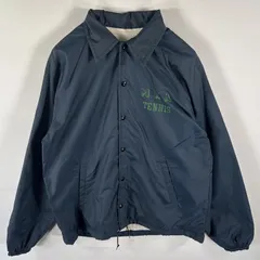 古着 90's/90年代 チャンピオン Champion USA製 コーチジャケット プリントロゴ ナイロン ドローコード ラグラン L  ネイビー メンズ