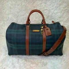 美品✨ ポロラルフローレン ボストンバッグ 2way ラージサイズ グリーン チェック柄 ★お値段交渉を受け付けます。