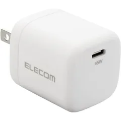 エレコム PD対応 USB Type-C AC充電器 45W 小型 軽量 ホワイト MPA-ACCP29WH