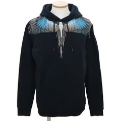 【名古屋】マルセロバーロン WINGS HOODIE プリントプルオーバーパーカー CMBB007E19630009 ブラック サイズM コットン メンズアパレル 男