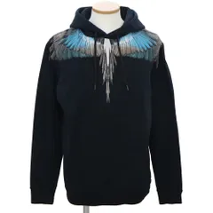 【名古屋】マルセロバーロン WINGS HOODIE プリントプルオーバーパーカー CMBB007E19630009 ブラック サイズM コットン メンズアパレル 男