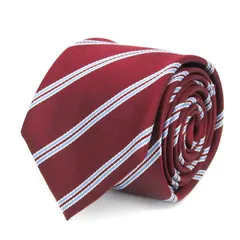 レミュー ブランド ネクタイ シルク ストライプ柄 メンズ レッド LES MUES  【中古】