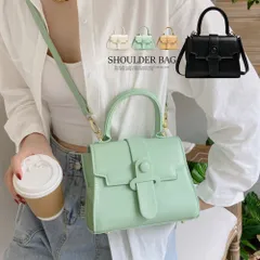 ショルダーバッグ 2way レディース斜めがけ韓国 ファッション フラップ磁石ボタン PUレザー ミニ鞄