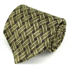 コムサデモードメン ブランド ネクタイ チェック柄 格子柄 シルク PO  メンズ ブラウン COMME CA DU MODE 【中古】