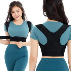 【数量限定】CtriLady 肩用サポーター コルセット 肋骨ベルト 背中 サポーター 加圧 男女兼用 脱着簡単 ベルト 通気性 (XS/S ブラック)