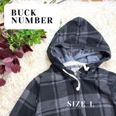 BUCK NUMBER バックナンバー パーカー 黒 グレー チェック柄 L
