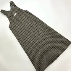 ピンクハウス 茶系千鳥格子柄 ウールサロペットスカート