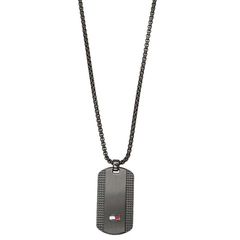 トミーヒルフィガー Tommy Hilfiger ドックタグ ロゴ プレート ネックレス ペンダント ブラック メンズ アクセサリー Nelson H-Link 2790424