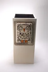 【信楽焼 陶器 傘立 】　ふくろうレリーフ傘立 　新品 （信楽焼・陶器・傘立・梅雨・玄関・和風おしゃれ）