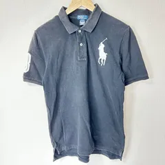 大きいサイズ◎(^w^)b Polo by RALPH LAUREN ポロバイラルフローレン 半袖ポロシャツ コットン 綿100% 刺繍 トップス アメカジ 古着MIX デイリー タウンユース ブラック 黒 メンズ サイズXL