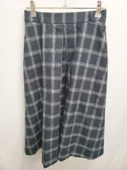◇ NICE CLAUP ナイスクラップ チェック柄 膝下丈 フレア スカート サイズＦ ネイビー マルチ レディース P  【1407100029709】