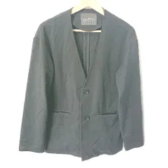 ◇ nano universe ナノユニバース 長袖 ノーカラ－ジャケット サイズS ブラック系 メンズ E  【1406050065522】