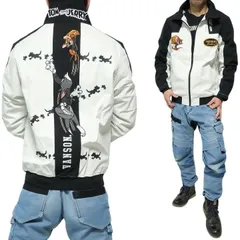 VANSON バンソン トムとジェリー コラボ 刺繍 3層 ストレッチジャケット コーチジャケット ナイロンジャケット 高耐水 高撥水 メンズ/レディース/ユニセックス  TOM & JERRY ライトアウター ホワイト サイズM-L-XL TJV-2505