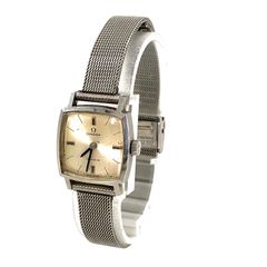 OMEGA オメガ Geneve ジュネーブ SS/手巻き シルバー文字盤 レディース腕時計 稼動品 【OE-794】