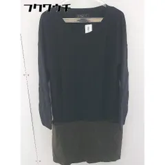 ◇ BEAUTY & YOUTH UNITED ARROWS 切替 ニット バイカラー 長袖 ミニ ワンピース ブラック ブラウン レディース  【1109090010339】