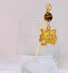 虎とタイガーアイのかんざし