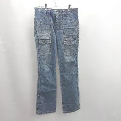 ◇ Θ FREE’S PHRASE フリーズフレーズ ステッチ カーゴデニム サイズLL インディゴ レディース E  【1502030011692】