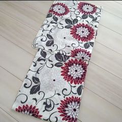 新品☆綿麻！粋モダン！大人上品な墨黒 向日葵 スレンダー夏着物 浴衣