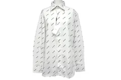 BALMAIN バルマン 長袖シャツ39 バルマン BALMAIN 長袖 シャツ ダメージ加工 スナップボタンダウン