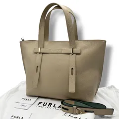 未使用級 FURLA ジョーヴェ トートバッグ A4 肩掛け シボ革 ベージュ
