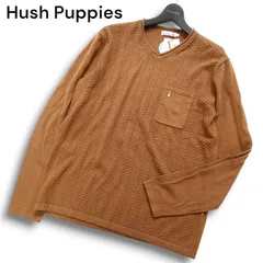 【新品 未使用】 Hush Puppies ハッシュパピー 通年 ロゴ刺繍 Vネック コットン ヘリンボーン ニット セーター Sz.M メンズのサムネイル