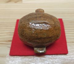 送料込【逢絢亭・新品】茶道具 水指 義山 クリスタル 金縁末広 大中