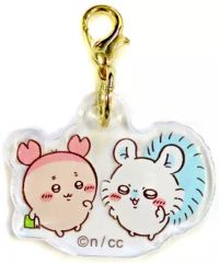 【中古】キーホルダー モモンガと古本屋 「ちいかわ なんか小さくてかわいいやつ お出かけ楽しみ!な ペアアクリルチャームinカプセル」