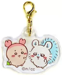 【中古】キーホルダー モモンガと古本屋 「ちいかわ なんか小さくてかわいいやつ お出かけ楽しみ!な ペアアクリルチャームinカプセル」